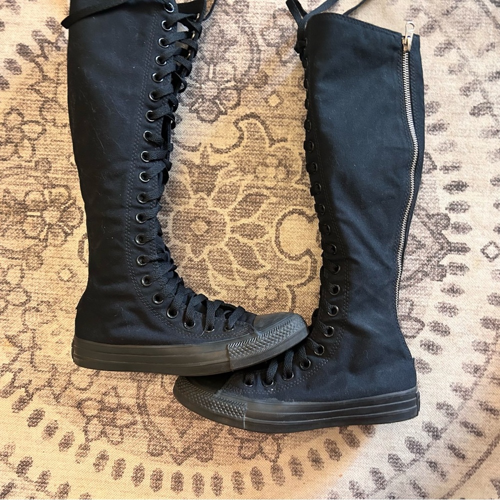 Converse all star chuck Taylor Knee high Black Knee-High Lace-Up Boots
